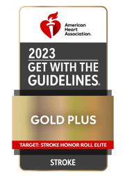 American Heart Association’s Get with the Guidelines - Stroke Gold Plus, 2018 - 2023